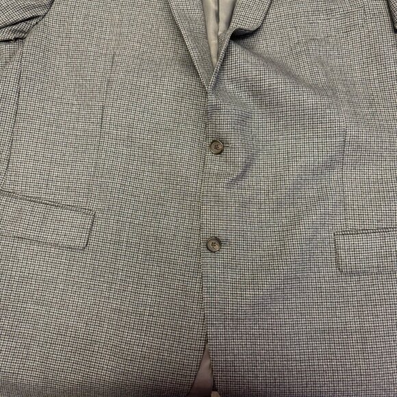 Lauren Ralph Lauren Mens 100% Wool Gray Houndstooth Blazer Size 50L - Picture 9 of 11